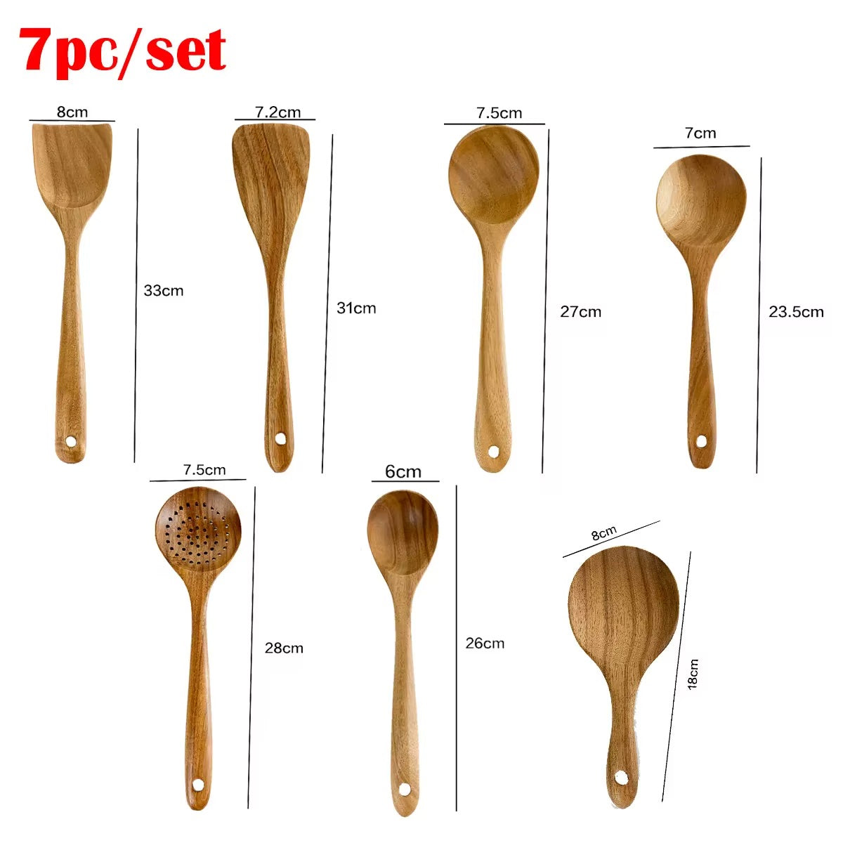 Non Stick Acacia Wooden Spoons Cooking Utensils Set 4 7 Piece Wooden Kitchen Utensils Set
